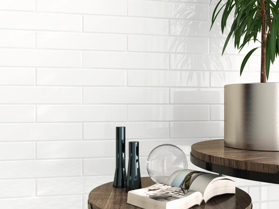 Wall Tile Ceramic Farrow Dorset White Gloss 50X250MM (1m2/box)
