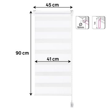 Roller blind night&day bamba white 45/41x90cm