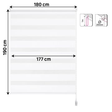 Roller blind night&day rumba white 180/177x190cm inspire