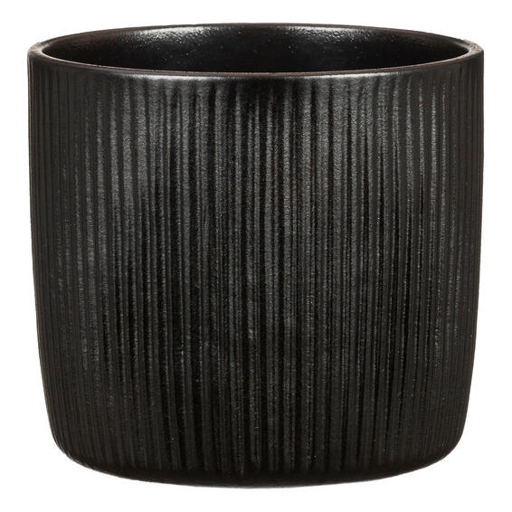 Scheurich ceramic plant pot linea black 18cm