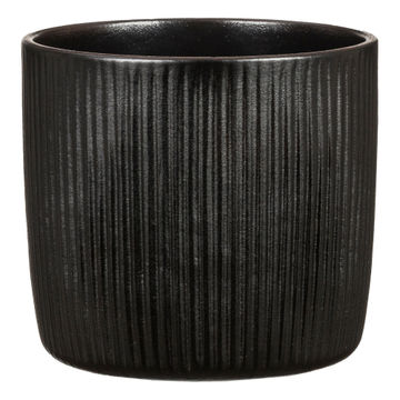 Scheurich ceramic plant pot linea black 18cm