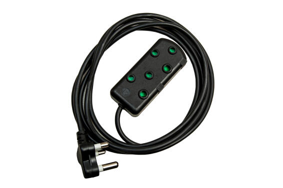 Extension Cord 10A 1mm Black Side by Side 3M