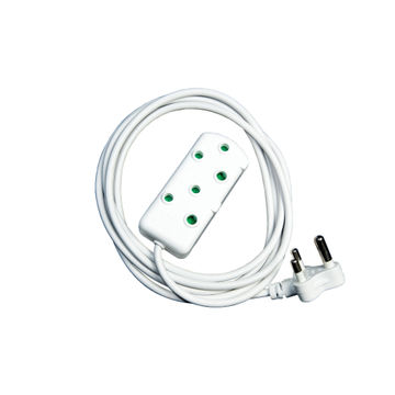 Extension Cord 10A 1mm White Side by Side 3M 