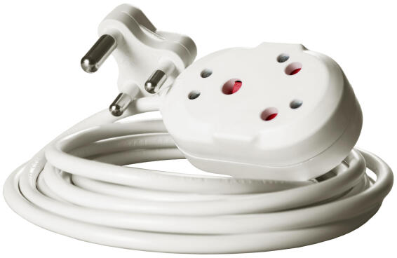 Extension Cord  10A 1mm White Double Janus 10M