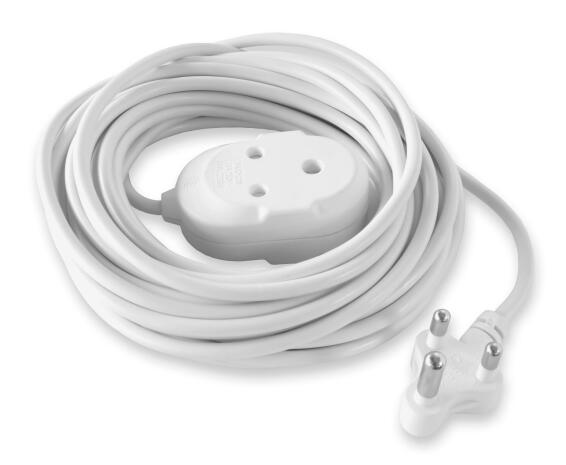 Extension Cord 16A 1.5mm White Double Janus20M