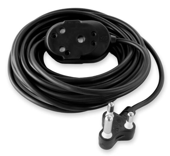 Extension Cord  10A 1mm BLACK Double Janus 10M