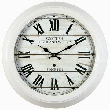 CLOCK SCOTTISH WHITE 47CM