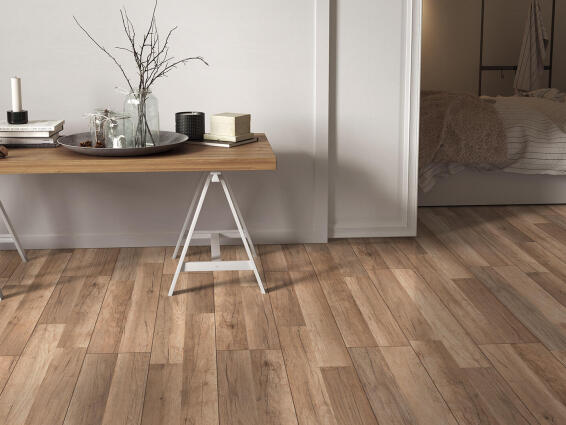 Laminate Flooring  2 Strip Oak Brown L128.6cm x W19.4cm (2.245m2/box)