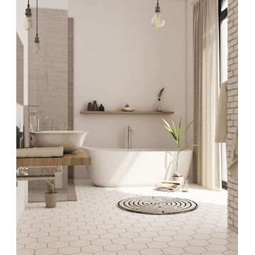 Floor Tile Porcelain Hexagon Basic White