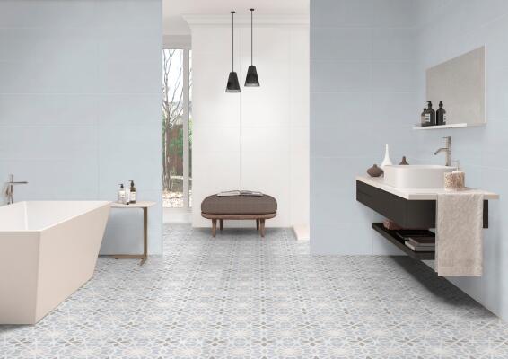Floor Tile Ceramic Adele Light Blue