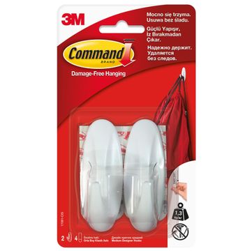 Designer hooks med damage-free hanging 2 hooks, 4 strips command 3M