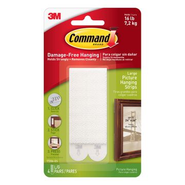 3M Command Large Picture Hanging Strips damage-free hanging 4 set