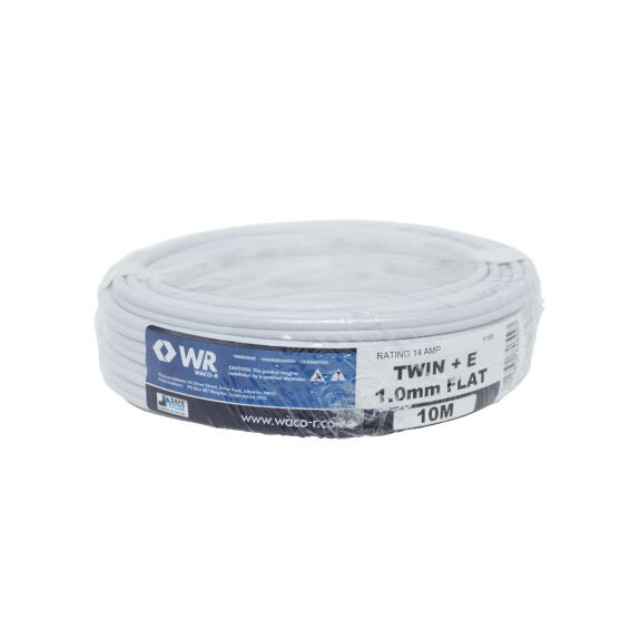 FLAT TWIN 1.00MM2 X2+E 10M WHI