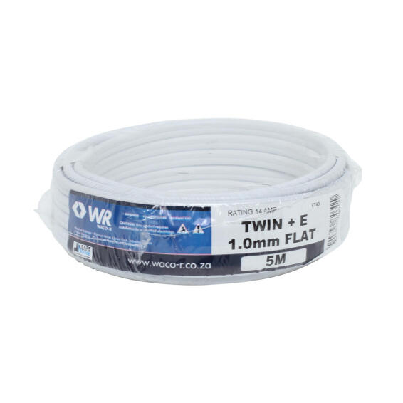 FLAT TWIN 1.00MM2X2+E 5M WHI