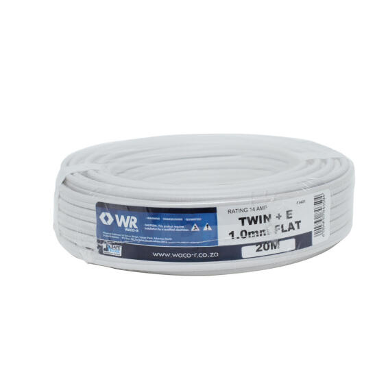 FLAT TWIN 1.00MM2 X2+E 20M WHI
