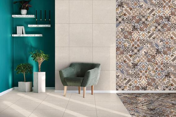 Floor tile  porcelain nostalgia white eco