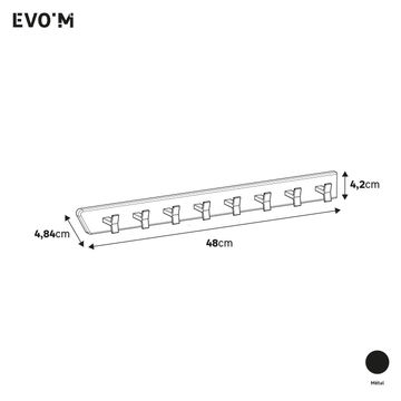 Spaceo evo'm sliding hook 8 hanger black