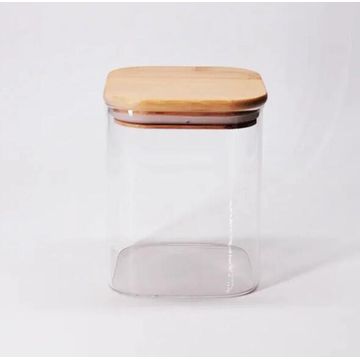 Fine Living Food Storage Pristine Bamboo Lid Glass Jar Xs W8Xh10Cm