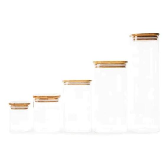 Fine Living Food Storage Pristine Bamboo Lid Glass Jar Xl W10Xh15Cm