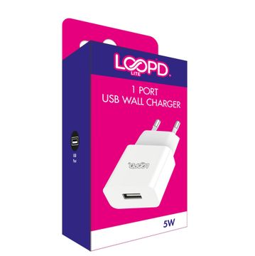 Loopd Lite USB Wall Charger White