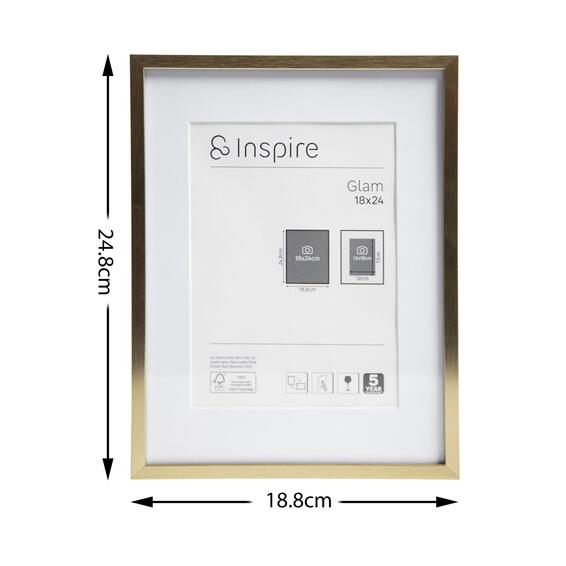 Inspire glam frame brass 18x24cm