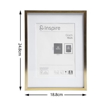 Inspire glam frame brass 18x24cm