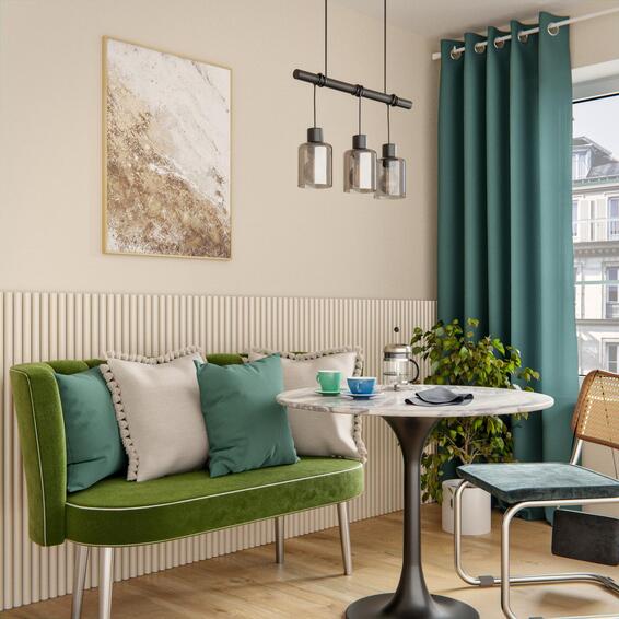 Inspire cotton eyelet curtain sunny aqua 140x280cm 