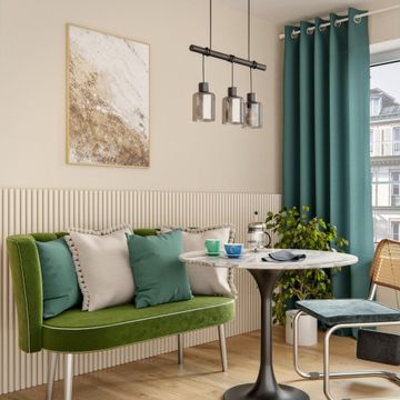 Inspire cotton eyelet curtain sunny aqua 140x280cm 