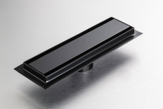Shower Channel Solid 250mm Matt Black