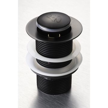 Pop up Basin waste Unslotted Long Matt Black