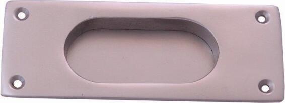 Door pull flush rectangular satin nickel 127mm euro brass