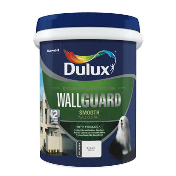 Wall paint exterior mid-sheen suede DULUX Wallguard white 20l