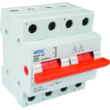 Changeover Switch Din 2P 63A 