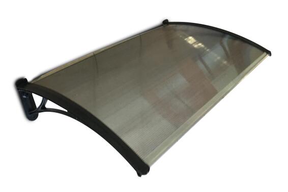 Awning Polycarbonate Multiwall Bronze-with Black PVC Brackets-w1500xd700mm