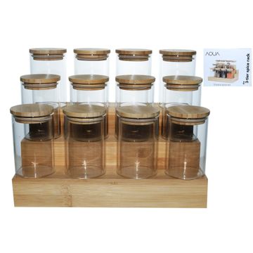 Kitchen Spice Jar Bamboo Lid 200Ml 12Pc