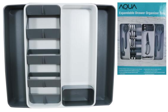 Kitchen Expandable Drawer Organizer Tray Grey