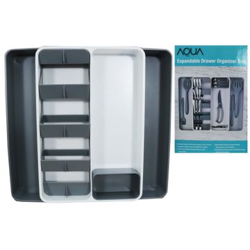 Kitchen Expandable Drawer Organizer Tray Grey