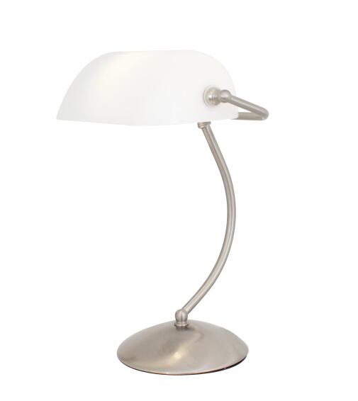 OFFICE LAMP SATIN CHROME OPAL GLASS