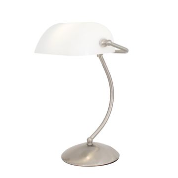 OFFICE LAMP SATIN CHROME OPAL GLASS