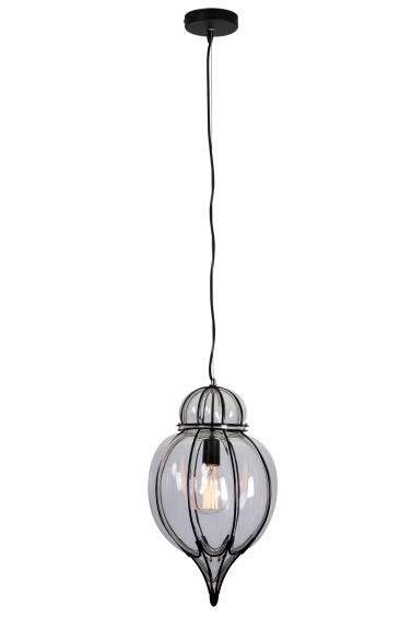 pendant light metal and glass black