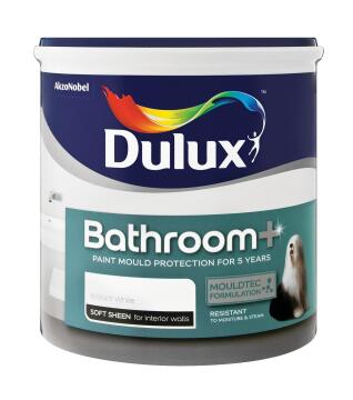 Wall Paint Interior Soft Sheen DULUX Bathroom+ White 2.5l