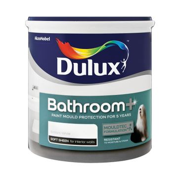 Dulux Wall Paint Interior Soft Sheen Bathroom+ White 2.5l