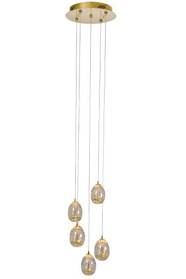 pendant light led dew drop  5lt gold and champagne