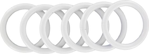 Curtain Rod Rings White + 6IB