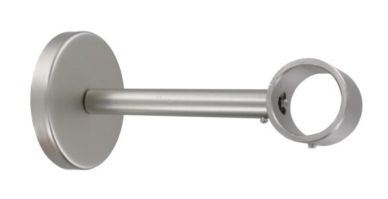 Curtain Rod Brackets + 2IB No Drill 28mm Diam Nickel Matt 108-160cm