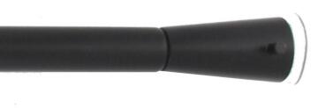 Curtain Rod +IB Extendable No Drill 20mm Diam Black 57-87cm