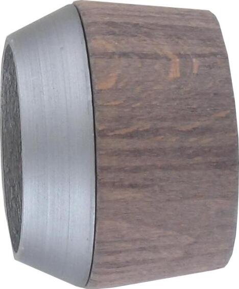 Curtain Rod Finial INSPIRE 28mm Diam End Cap Ring Oak Sonoma x2