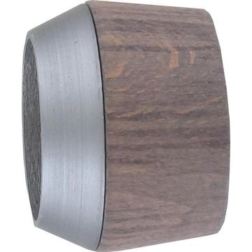 Curtain Rod Finial INSPIRE 28mm Diam End Cap Ring Oak Sonoma x2