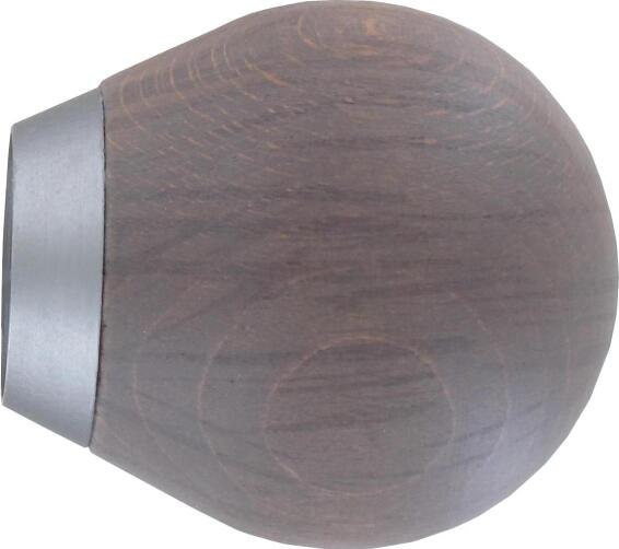Curtain Rod Finial INSPIRE 28mm Diam Boule Wood Oak Sonoma x2