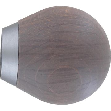 Curtain Rod Finial INSPIRE 28mm Diam Boule Wood Oak Sonoma x2